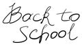 The inscription Back to school in black letters on a white background. Back to school concept. Text for your design Royalty Free Stock Photo