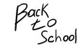 The inscription Back to school in black letters on a white background. Back to school concept. Text for your design Royalty Free Stock Photo