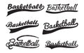 Inscription Basketball with swooshes