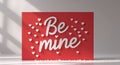 The inscription Be mine on a red background with hearts. Royalty Free Stock Photo