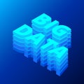 The inscription big data in isometric. 3d letters big data. Royalty Free Stock Photo