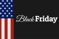 Inscription Black Friday with flag of United States of America - USA. Patriotic template for background, banner, card Royalty Free Stock Photo