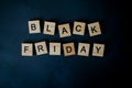 The inscription black friday from wooden blocks