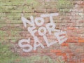 Inscription on brick wall - not for sale Royalty Free Stock Photo