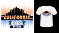 Inscription California Los Angeles skyscrapers print shirt.