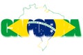 Inscription `Capoeira` with brazilian flag