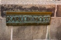 Inscription on Charles Bridge, Prague Royalty Free Stock Photo