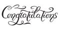 The inscription `Congratulations`, black and white Royalty Free Stock Photo