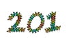 Inscription 201 consisting of multi-colored butterflies