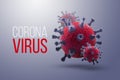 The inscription coronavirus on the background of the image of the virus, epidemic 2019-2020. China infection concept