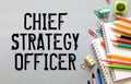 inscription - CSO. Chief Strategy Officer. Business and finance concept