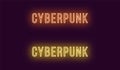 Inscription of Cyberpunk in neon style. Vector Royalty Free Stock Photo