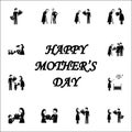 the inscription on the day of my mother icon. Mother's Day icons universal set for web and mobile