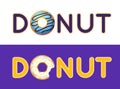 Inscription donut vector. Name of the coffee or pastries. Donut