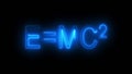 Inscription E mc2, computer generated. 3d rendering of Albert Einsteins physical formula. Scientific graphic background Royalty Free Stock Photo