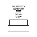 The inscription in English Young pizza inspectors are suitable to view the test sign and the ladder sign eps ten