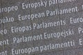 Inscription on European Parliament building - Brussels Belgium Royalty Free Stock Photo