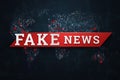 Inscription is Fake news. Background splash when breaking news. The latest news live on the background of the Earth`s planet. Royalty Free Stock Photo