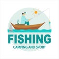 The inscription fishing camping and sport.