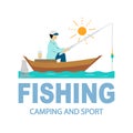 The inscription fishing camping and sport.