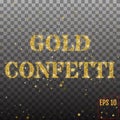 The inscription `Golden confetti`