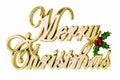 The inscription in golden letters: Merry Christmas Royalty Free Stock Photo