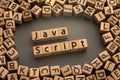 Inscription JavaScript software development concept