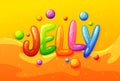 The inscription is jelly in the form of a bright colored candy. Bright children inscription. Vector illustration Royalty Free Stock Photo