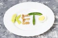 Inscription Keto made of nuts, eggs and avocado. Ketogenic diet concept