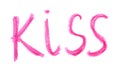 Inscription lipstick Kiss,