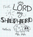 The inscription the Lord is my shepherd made from hands