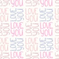 Inscription LOVE YOU seamless pattern