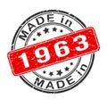 Inscription MADE IN 1963. Label, sticker or trademark. Editable vector illustration