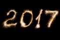 Inscription 2017 made sparklers.