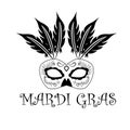 The inscription Mardi Gras, with the image of the carnival mask