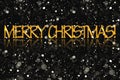 The inscription Merry Christmas, golden color. Royalty Free Stock Photo