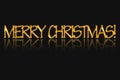 The inscription Merry Christmas, golden color. Royalty Free Stock Photo