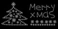 Inscription merry Christmas tree snowflake black background snow holiday atmosphere Royalty Free Stock Photo