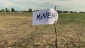 Inscription Minen in a minefield: warning about the mining of the territory
