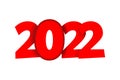 Inscription 2022 for new year composition red color. Text vector design