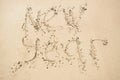Inscription New year on sand