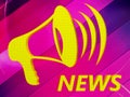 Inscription news with a megaphone Royalty Free Stock Photo