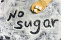 the inscription no sugar, caries prevention, dental health care, causes of carious lesions, diabetes