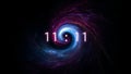 Inscription number 11: 11 on the galaxy background. Numbers are the Universal language offered by the deity to humans