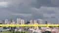 Quarantine Covid - 19 inscription in yellow and black in a city in the interior of Sao Paulo, Brazil, South America Royalty Free Stock Photo