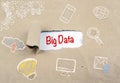 Inscription revealed on old paper - Big Data Royalty Free Stock Photo