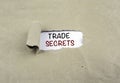 Inscription revealed on old paper - TRADE SECRETS