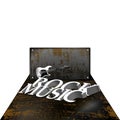 Inscription rock music on rusty metal sheet Royalty Free Stock Photo