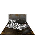 Inscription rock music on rusty metal sheet Royalty Free Stock Photo