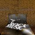 Inscription rock music on rusty metal sheet Royalty Free Stock Photo